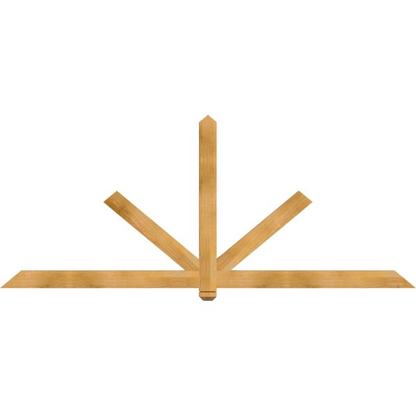 Ekena Millwork Kennewick Rough Sawn Timber Gable Bracket, Western Red Cedar, 96"W x 40"H x 2"D x 4"F, 10/12 Pitch GBW096X40X0204KEN00RWR - main